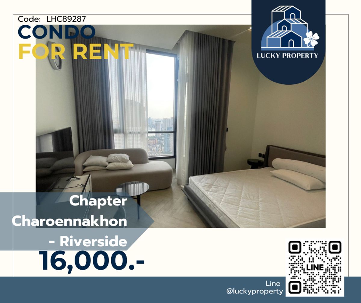 For SaleCondoWongwianyai, Charoennakor : For Rent 🚩Chapter Charoennakhon - Riverside🛌Studio 25SQ.M.🚇near BTS Krung Thon Buri