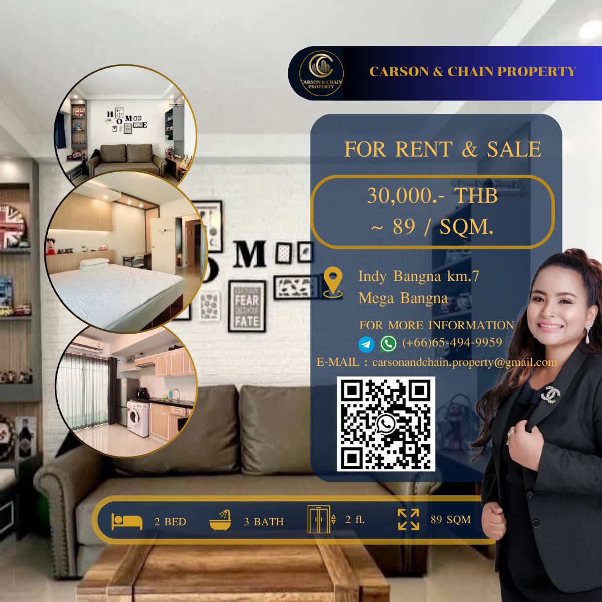 ให้เช่าบ้านบางนา แบริ่ง ลาซาล : Indy Bangna km.7