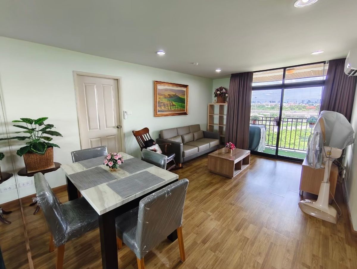 For RentCondoKaset Nawamin,Ladplakao : 📌 For Rent: Spacious 2-Bedroom Condo near Kaset-Nawamin Expressway, Bannawatara Condo Size: 67.05 sq.m., 8th Floor, Fully Furnished, Open View — Only 25,000 THB/Month!