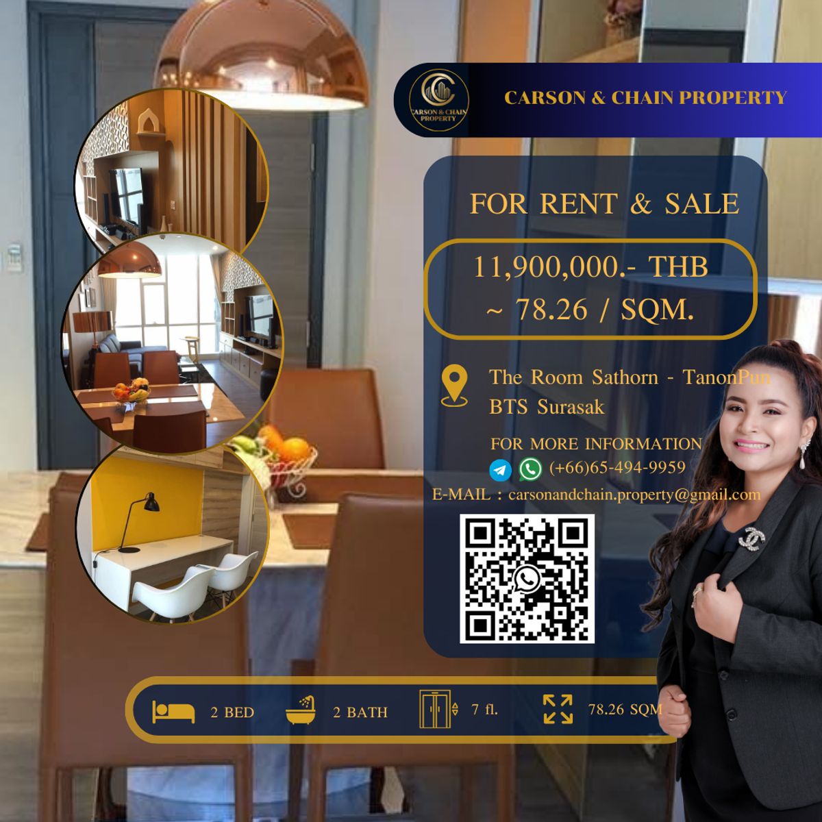ขายคอนโดสาทร นราธิวาส : The Room Sathorn - TanonPun