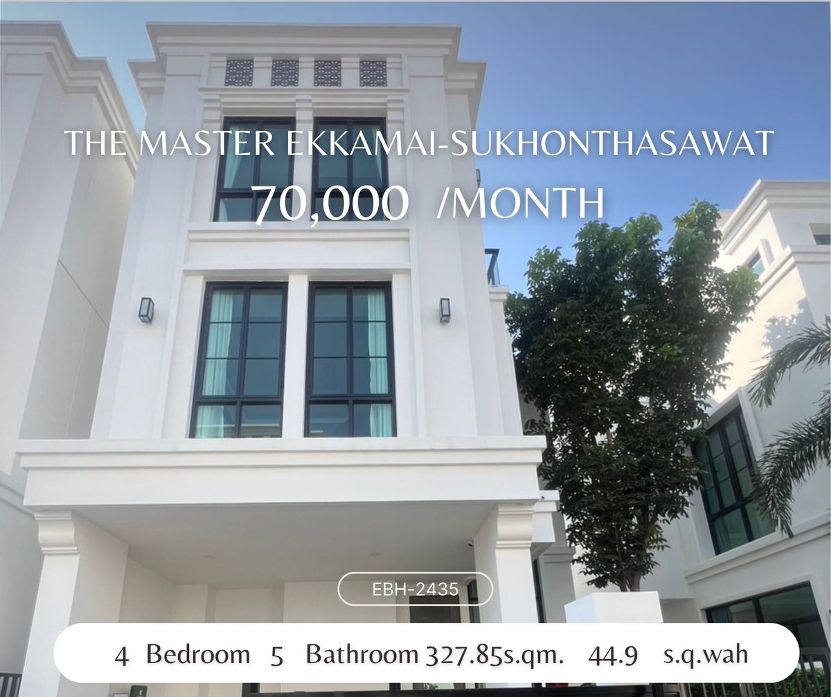 ให้เช่าบ้านเกษตร นวมินทร์ ลาดปลาเค้า : For Rent The Master Ekkamai-Sukhonthasawat Fully Furnished .