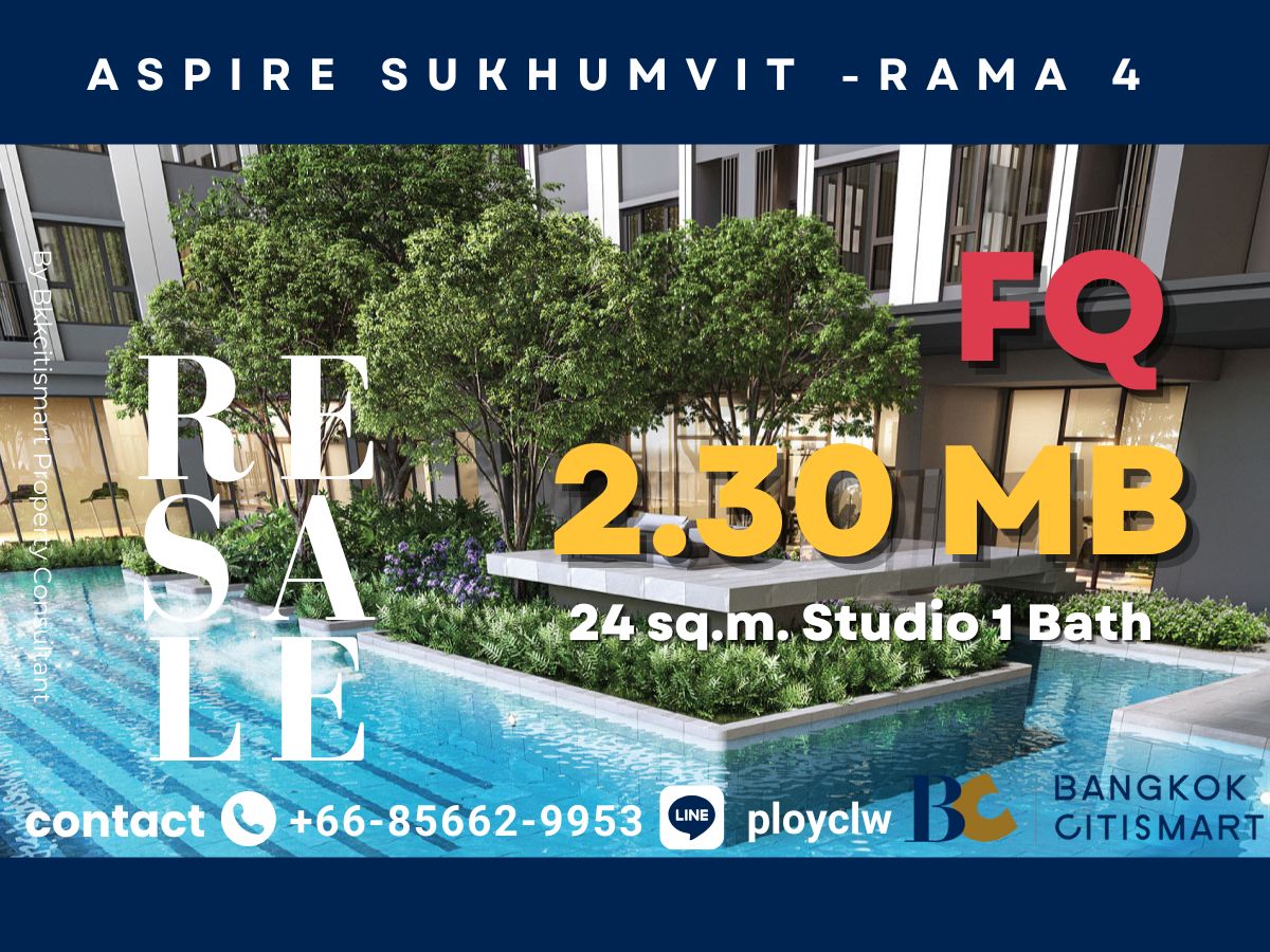 ขายคอนโดคลองเตย กล้วยน้ำไท : ‼️RESALE FOR FOREIGNERS‼️ | 24 SQ.M. STUDIO 1 BATH | CONTACT: +66856629953