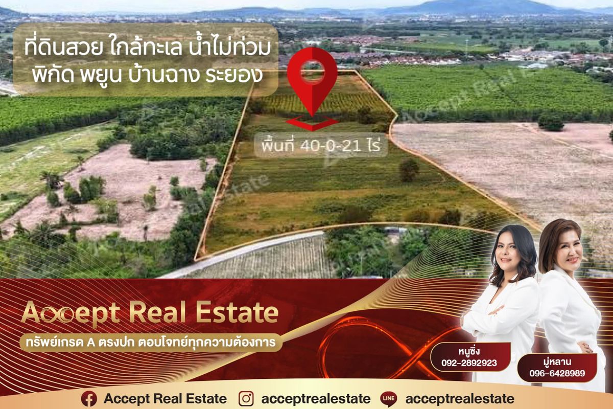 ขายที่ดินระยอง : ขายที่ดินสวยใกล้ทะเล บ้านฉาง ระยอง โลเคชั่นเยี่ยม บรรยากาศดี ห่างไกลมลพิษ น้ำไม่ท่วม