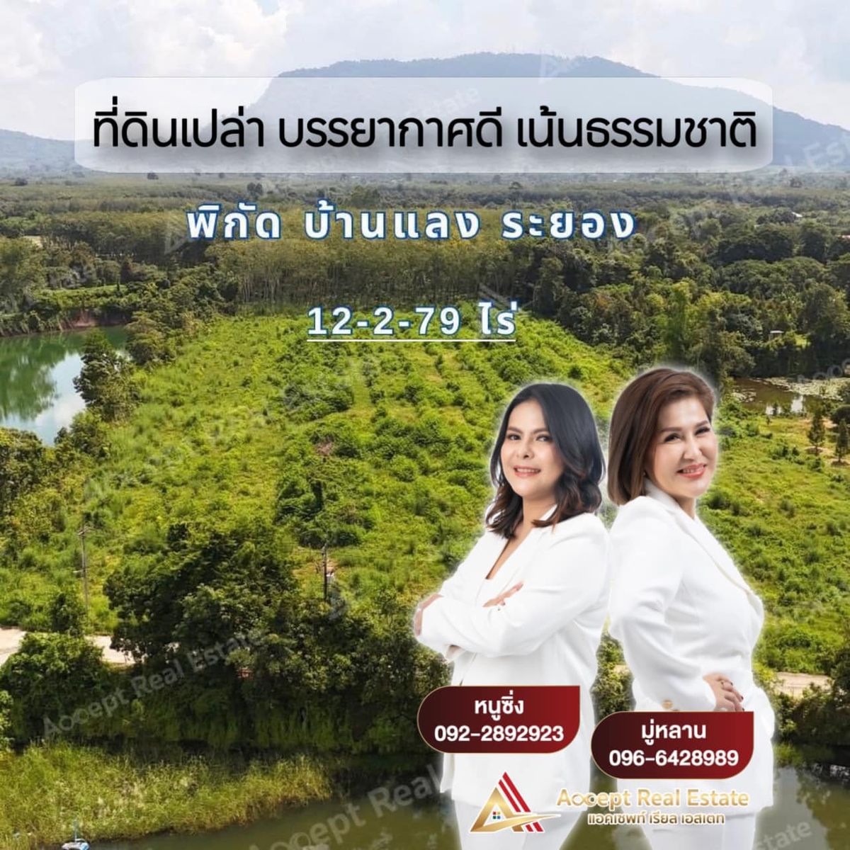 ขายที่ดินระยอง : ขายที่ดินเปล่า บ้านแลง อำเภอเมือง ระยอง ที่สวยฟีลธรรมชาติสุดฟิน 12-2-79 ไร่ 