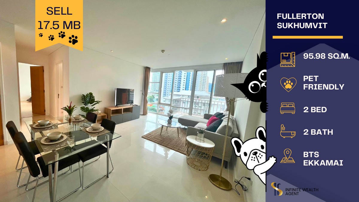For SaleCondoSukhumvit, Asoke, Thonglor : 💼 Sell with tenants! Fullerton Sukhumvit | Luxury Condo in the heart of the city Continuous income 📈 Near BTS Ekkamai 🚆