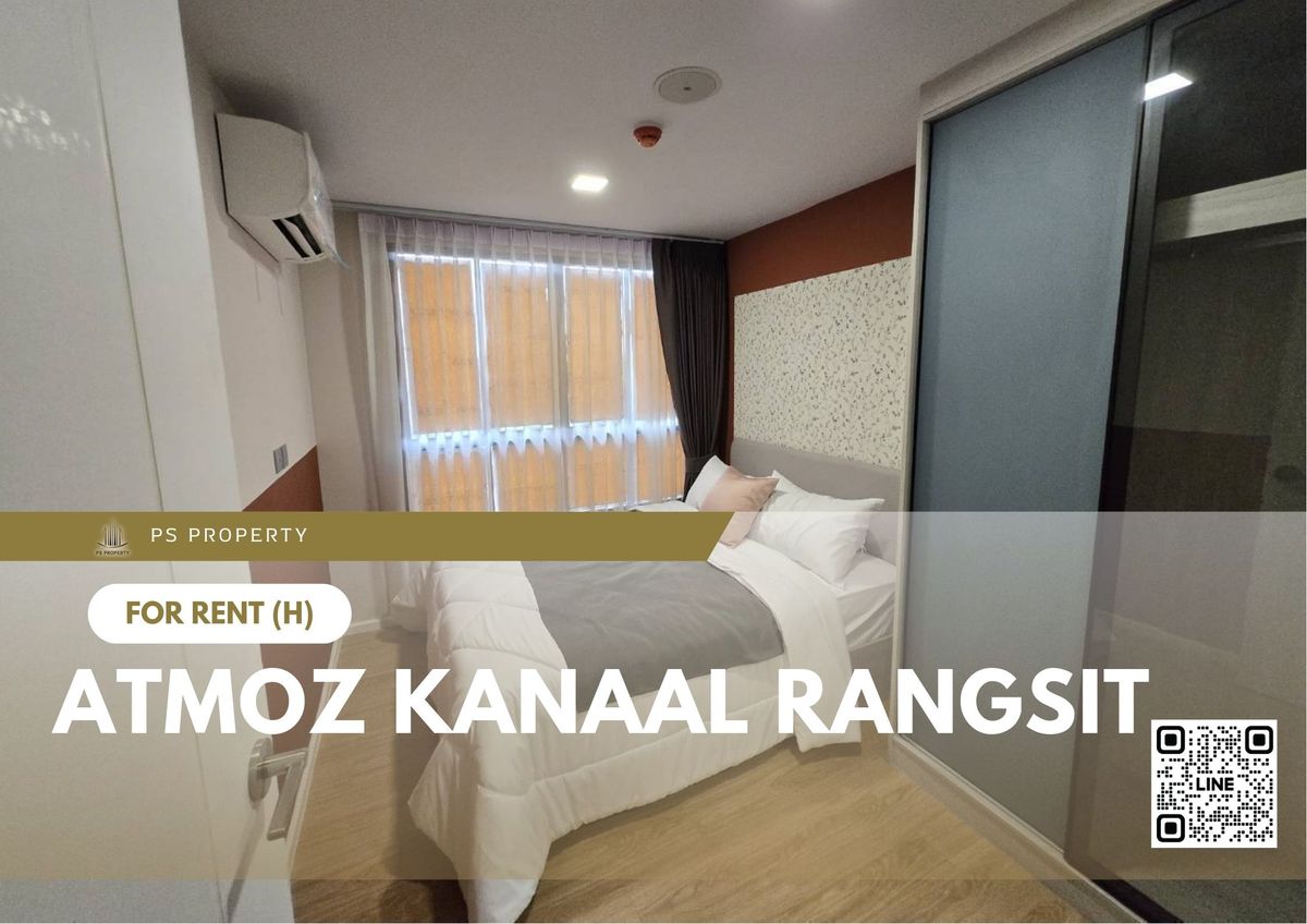 ให้เช่าคอนโดปทุมธานี รังสิต ธรรมศาสตร์ : ให้เช่า 💫 Atmoz Kanaal Rangsit 💫 เฟอร์นิเจอร์ และ เครื่องใช้ไฟฟ้าครบ ใกล้ SRT สถานีรังสิต
