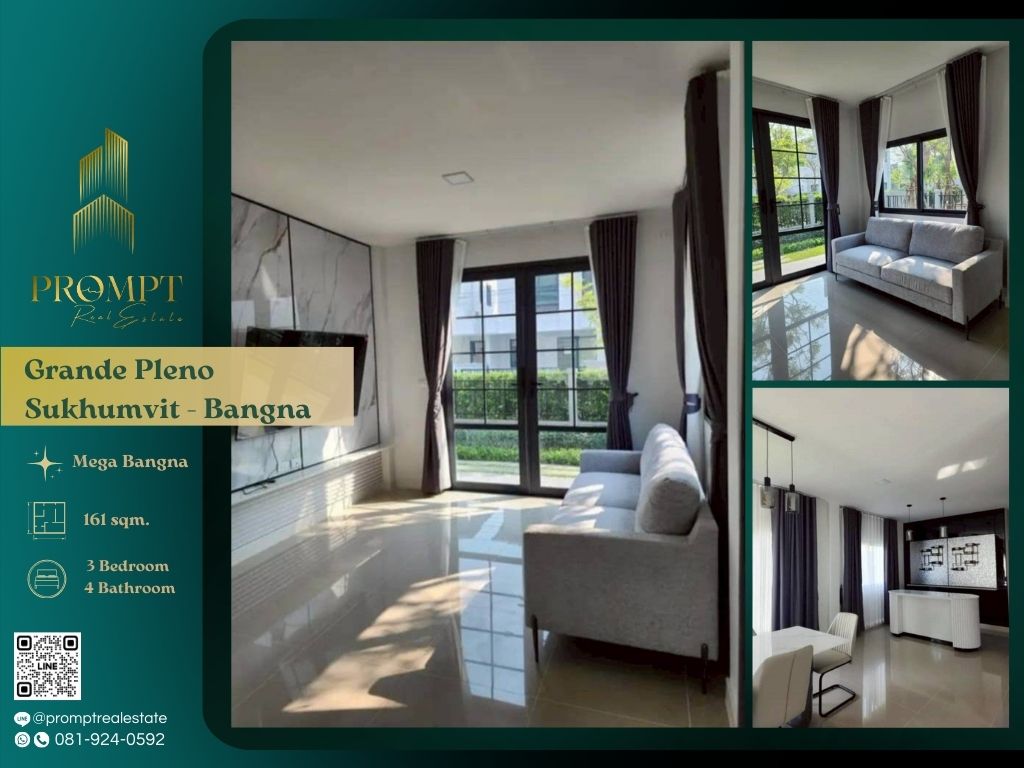 ให้เช่าบ้านสมุทรปราการ สำโรง : GH01266 - Grande Pleno Sukhumvit - Bangna  :  แกรนด์ พลีโน่ สุขุมวิท - บางนา - Mega Bangna, International School (SISB / TCIS / Concordian), Suvarnabhumi Airport