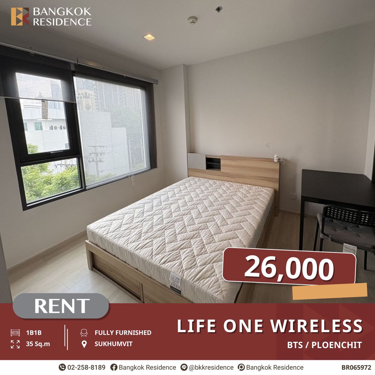 For RentCondoWitthayu, Chidlom, Langsuan, Ploenchit : Hot Deal!! First-Time Rental, Life One Wireless near BTS Phloen Chit