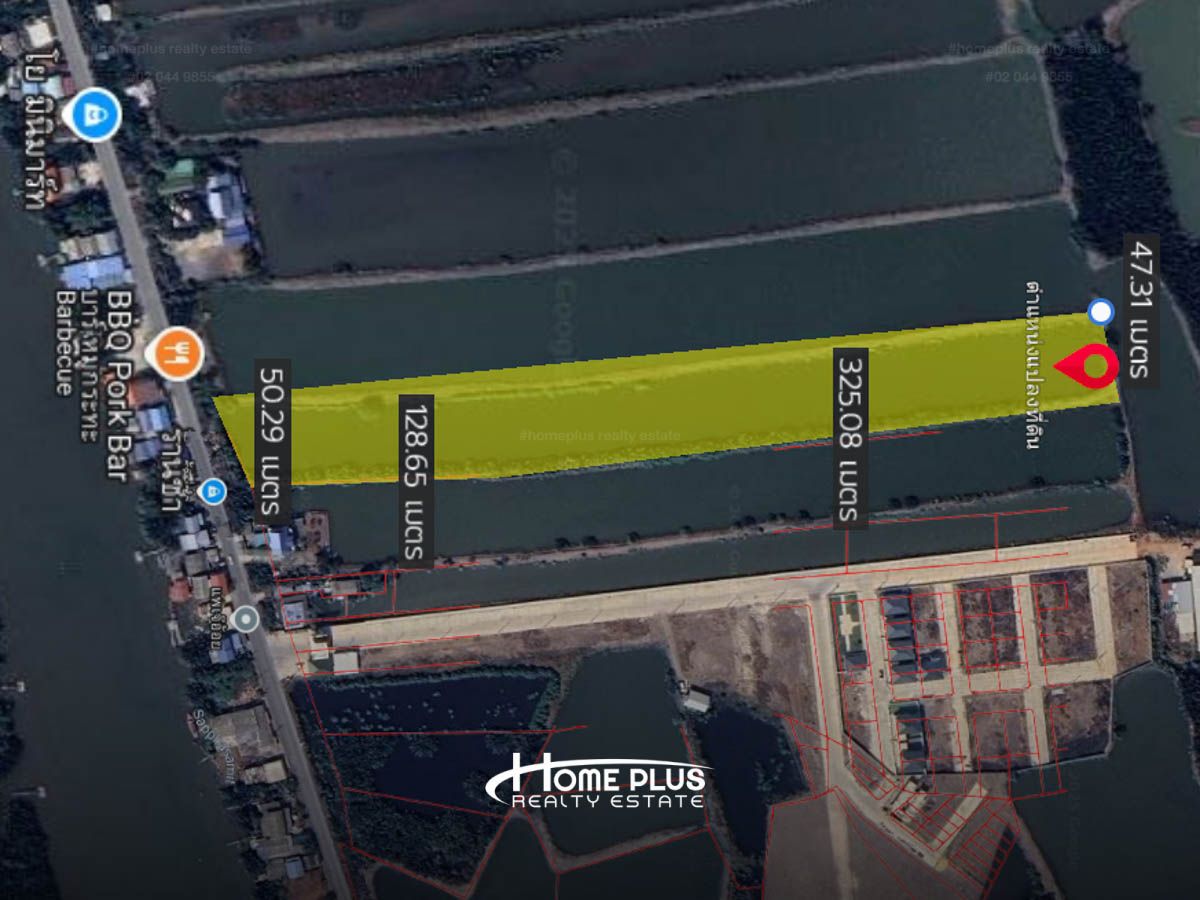 For SaleLandSamut Prakan,Samrong : Land next to Khlong Net Road, near Wat Laem Fah Lang School Samut Prakan Province, area of ​​12 rai 16 square wah