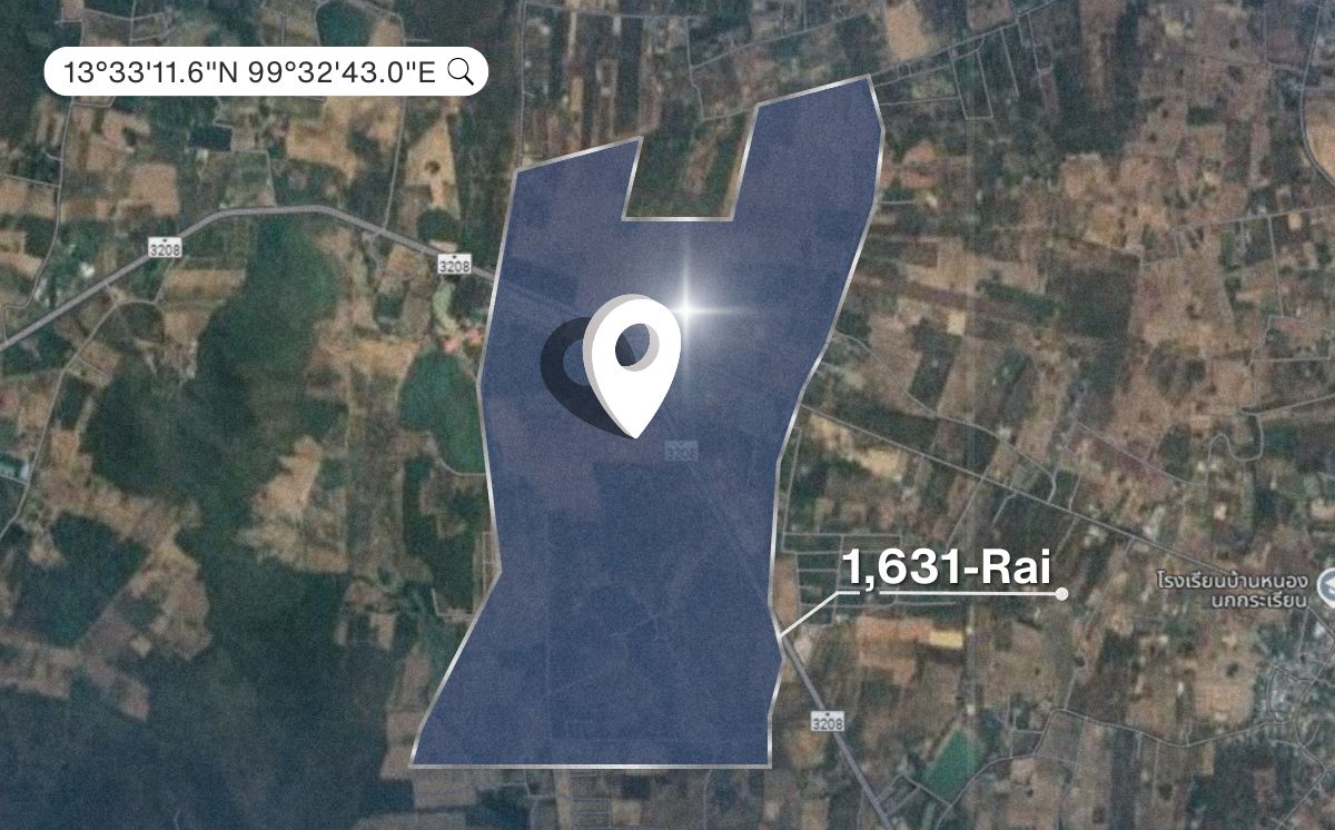 ขายที่ดินราชบุรี : 🌳 ที่ดินแปลงใหญ่ใจกลางจอมบึง 1,631 ไร่ ติดถนนสายหลัก ใกล้สวนผึ้ง | ราคาพิเศษสำหรับนักลงทุนที่มองเห็นโอกาสก่อนใคร