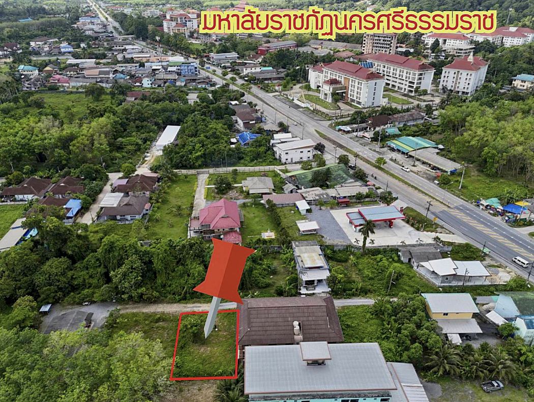 ขายที่ดินนครศรีธรรมราช : ขาย ที่ดิน ใกล้ ม.ราชภัฏนครศรีธรรมราชที่ดิน 75 ตร.วา พื้นที่เขตชุมชน เหมาะสร้างที่อยู่อาศัย หรือทำห่อพัก