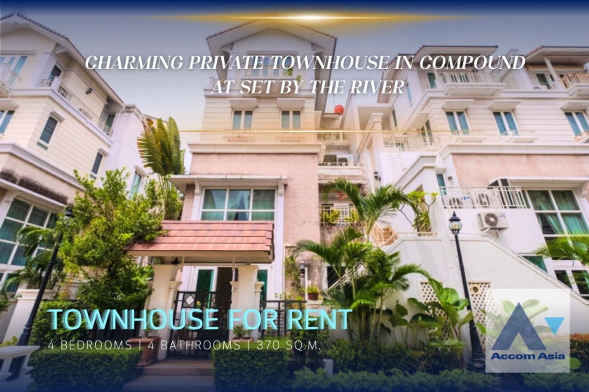 ให้เช่าทาวน์โฮมสาทร นราธิวาส : 🔼 AccomA 🔽 Pet friendly Charming private townhouse for rent in compound for rent at Set by the River (11007515)