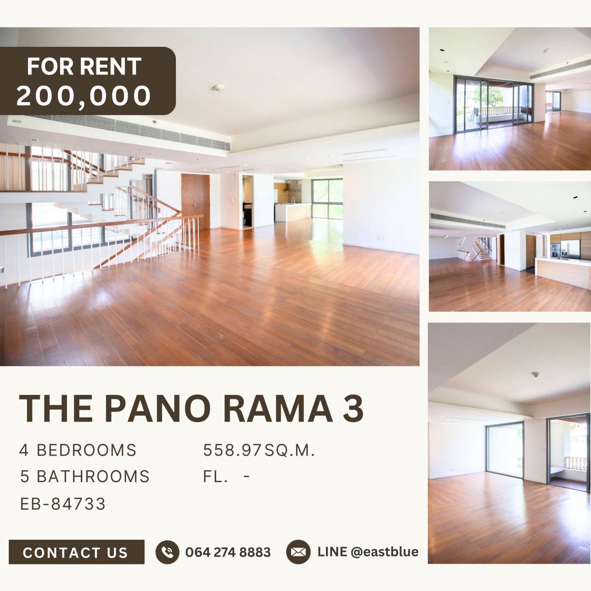 ให้เช่าคอนโดพระราม 3 สาธุประดิษฐ์ : The Pano Rama 3, 4 bed, 200000 per month