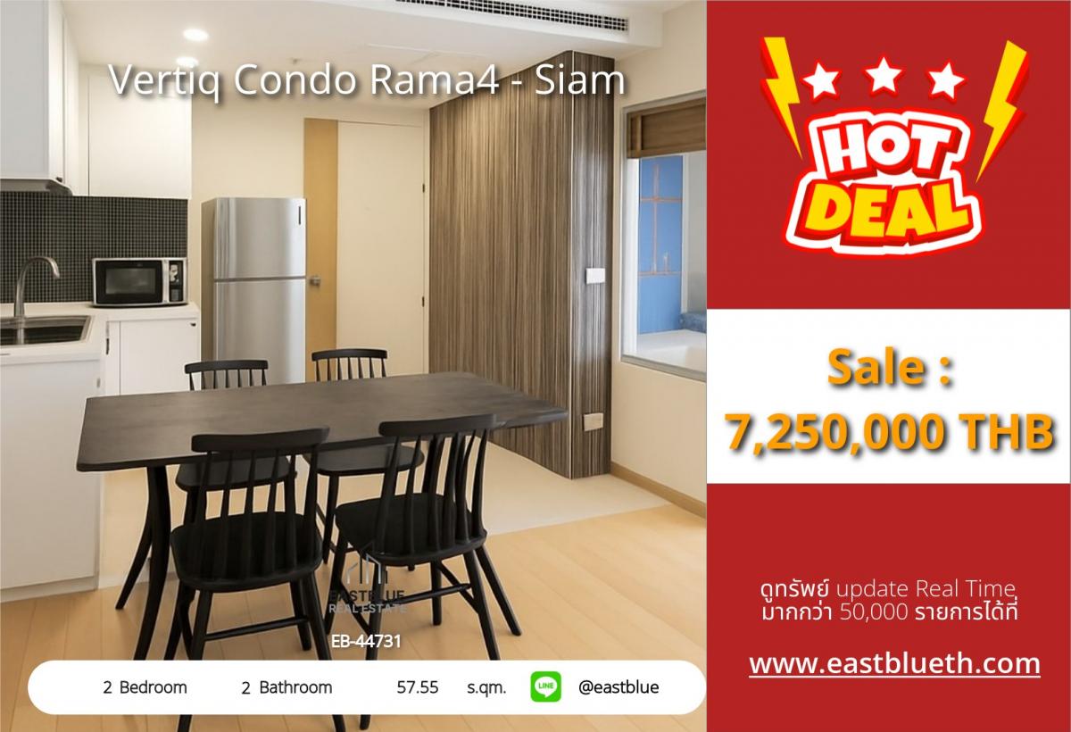 For SaleCondoSiam Paragon ,Chulalongkorn,Samyan : Vertiq Condo Rama4 - Siam ทำเล MRT สามย่าน ต่อตารางเมตร แสนต้น ต้องตึกนี้