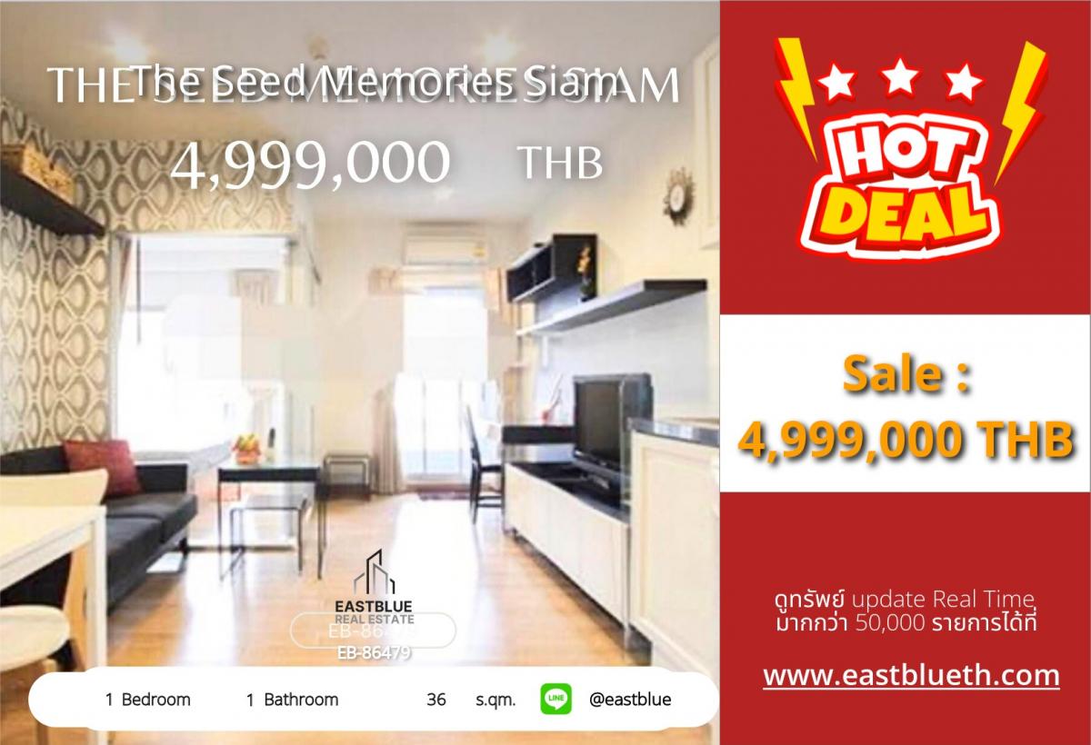 For SaleCondoSiam Paragon ,Chulalongkorn,Samyan : Condo in the city center, near the National Stadium BTS station
Price that delights at 4.99 million baht, with complete facilities!