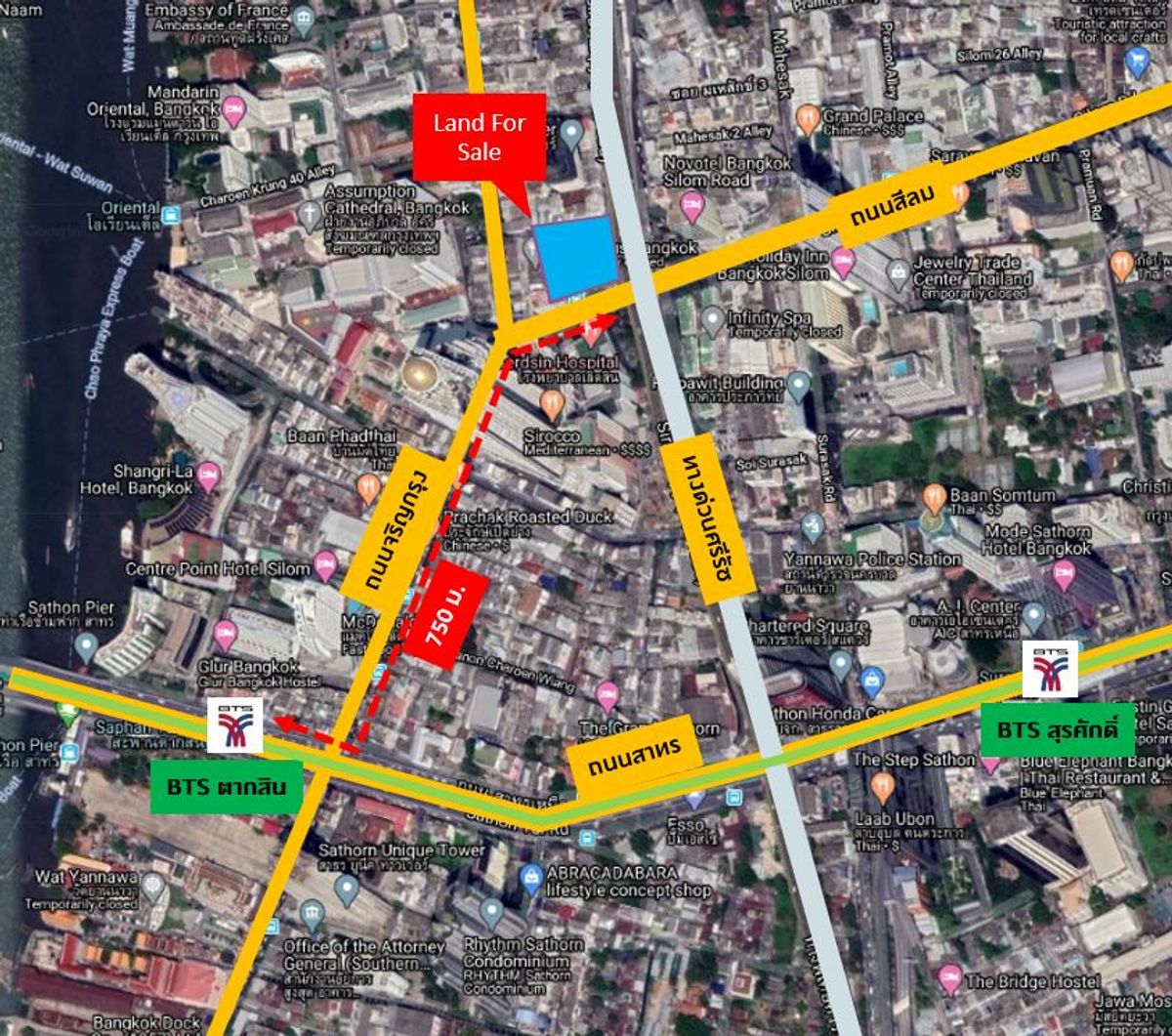 For SaleLandSilom, Saladaeng, Bangrak : 🔥 Premium land for sale in the heart of Silom.