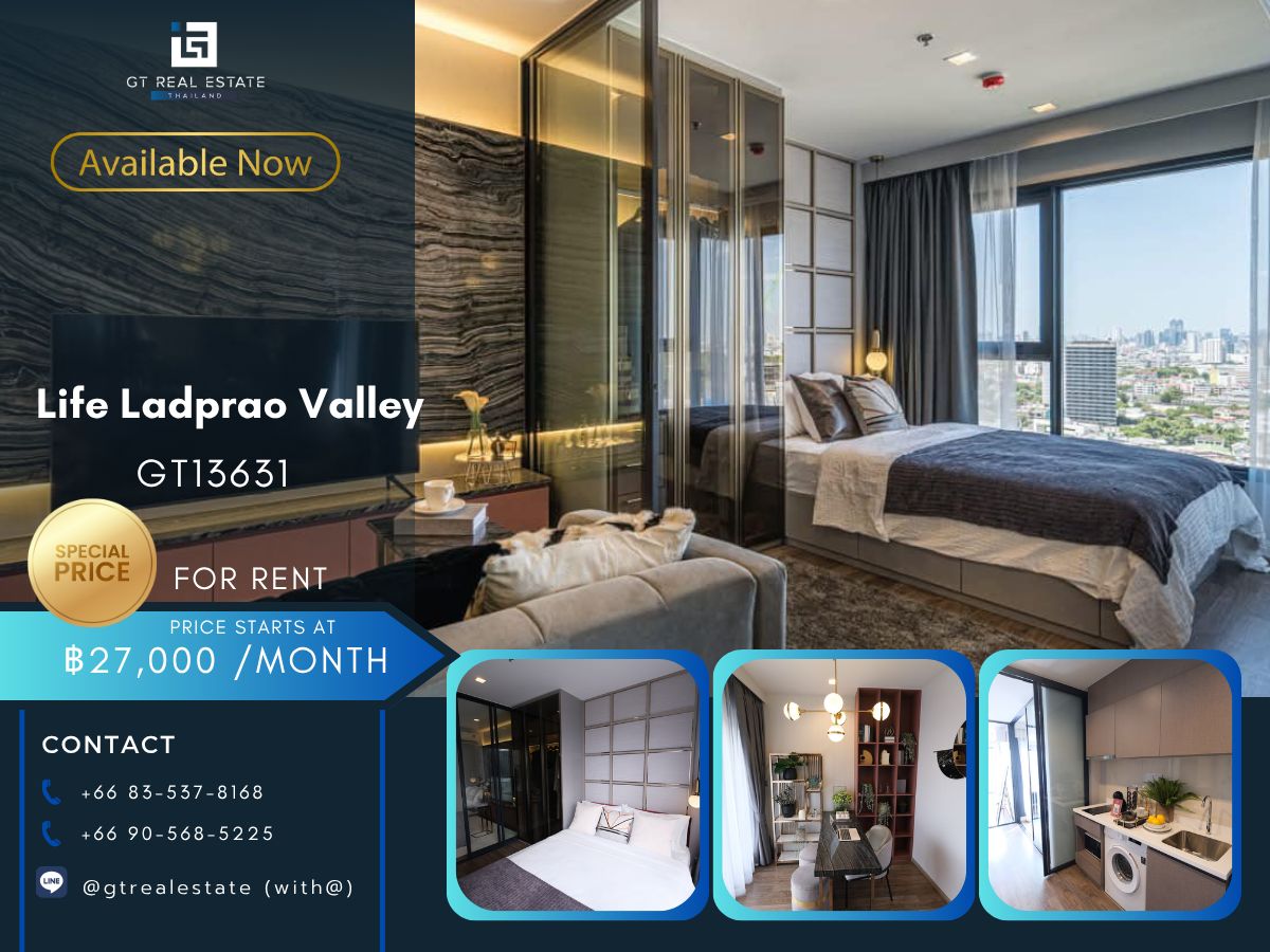 ให้เช่าคอนโดลาดพร้าว เซ็นทรัลลาดพร้าว : คอนโด Life Ladprao Valley เดินทางสะดวก ใกล้รถไฟฟ้าบีทีเอส มีรถรับส่ง ห้องจริงสวยมาก!! เฟอร์นิเจอร์ครบ พร้อมเข้าอยู่!!!