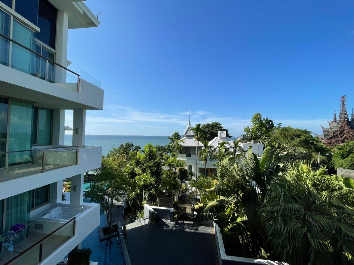For SaleCondoPattaya, Bangsaen, Chonburi : 🏖️ Luxury Beachfront Condo for Sale at The Sanctuary Wong Amat Pattaya – Corner Unit with Full Sea & Sanctuary of Truth Views, Spacious Balcony Perfect for Ultimate Relaxation