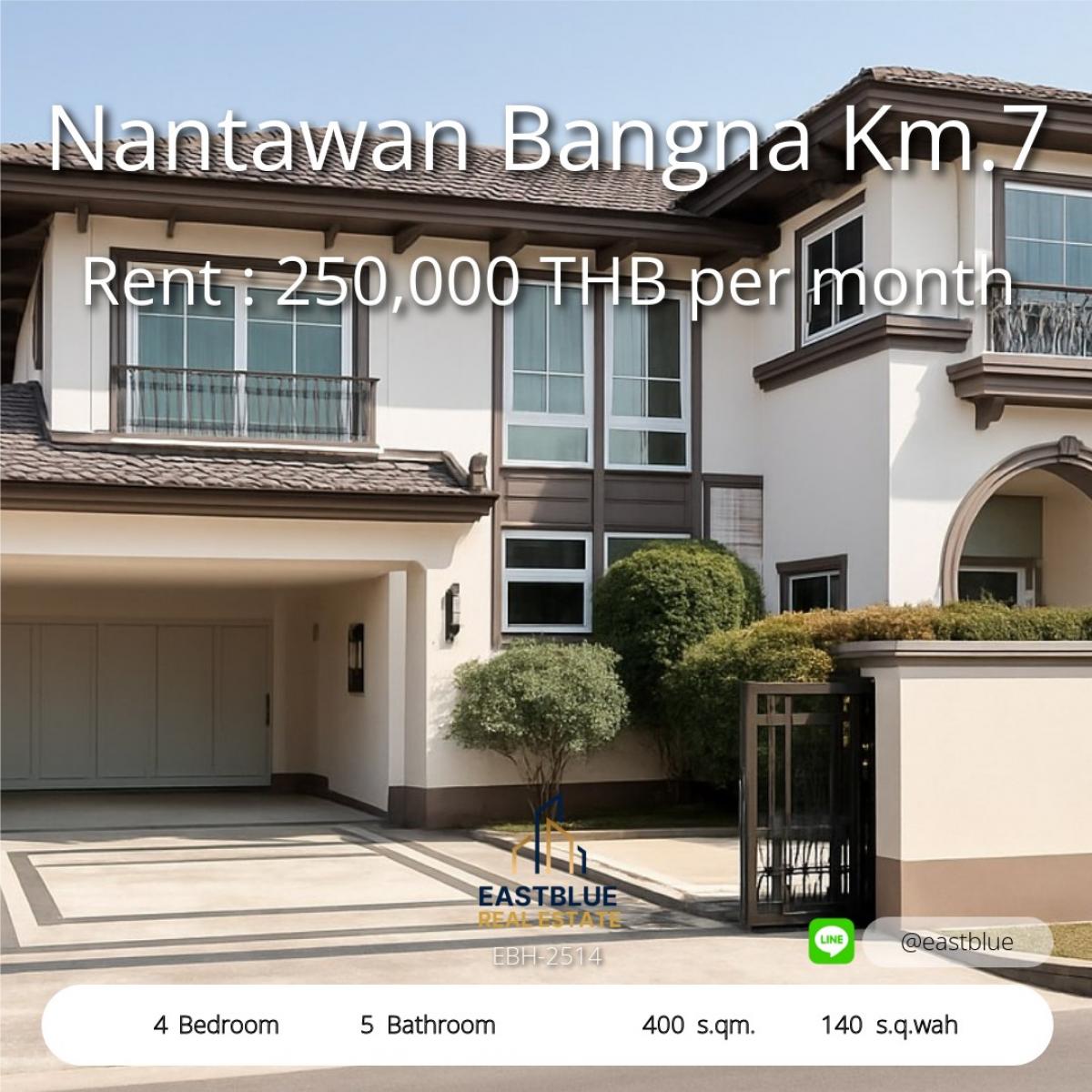 ให้เช่าบ้านบางนา แบริ่ง ลาซาล : คอนโดหรู ทำเลทอง ย่านบางนา กม.7 Nantawan Bangna Km.7 4 ห้องนอน 5 ห้องน้ำ พื้นที่ใช้สอย 400 ตรม. เนื้อที่ 140 ตรว. ให้เช่า 250,000 บาท/เดือน Luxury Condo for Rent/Sale in Bangna Km.7 Nantawan Bangna Km.7 4 Bed 5 Bath 400 sqm 140 sq.wah 250,000 THB/month #N