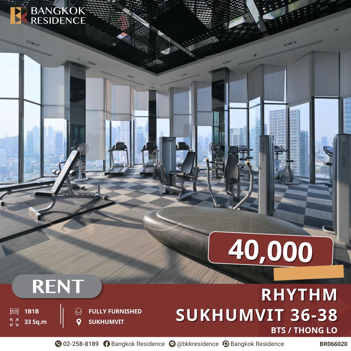 ให้เช่าคอนโดสุขุมวิท อโศก ทองหล่อ : จองด่วน!! ห้องไม่เคยปล่อยเช่า RHYTHM Sukhumvit 36-38 ใกล้ BTS ทองหล่อ