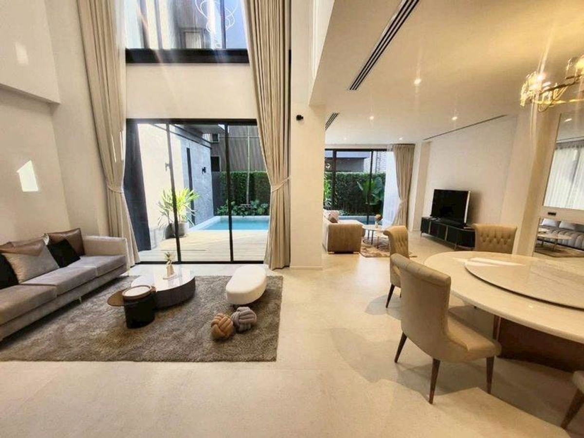 For RentHouseRama9, Petchburi, RCA : LTHC12572 – House FOR RENT at Bugaan Rama 9 Size 73 SQ.W 522 SQ.M 4 Beds 5 Baths Near MRT Rama 9 Station ONLY 390K/Month