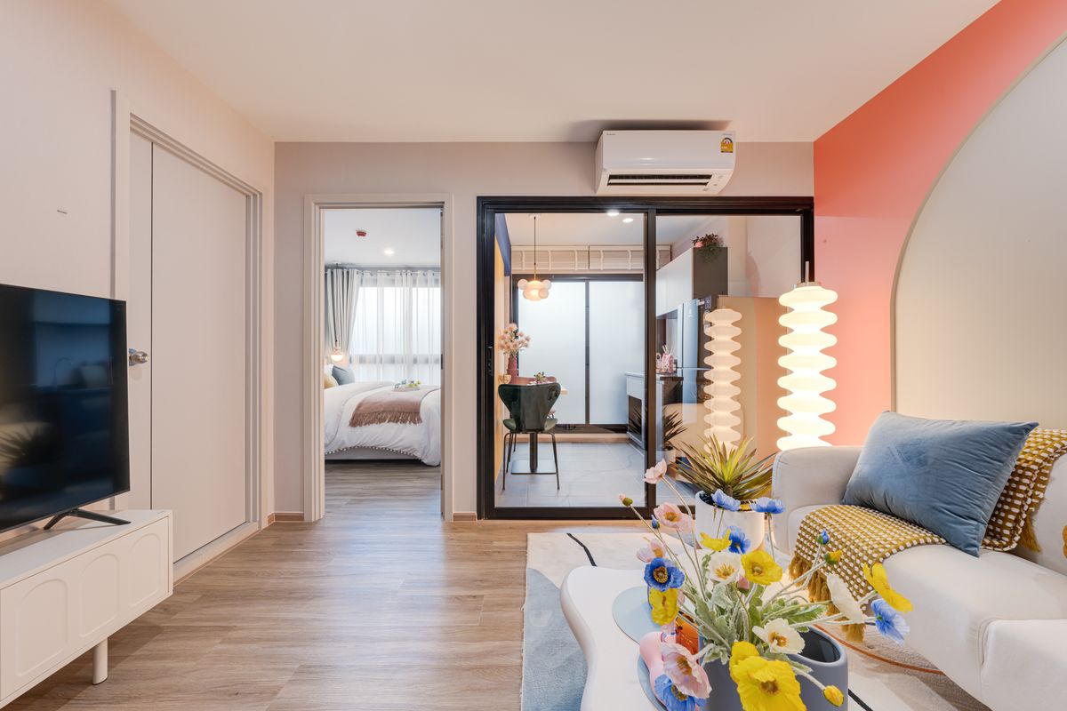 For SaleCondoBangna, Bearing, Lasalle : Arlo Sukhumvit 105-lasale, a new condo, can raise animals near BTS Bangna from Grand Asset 1 Bedroom 1 Bathroom 30 SQ.M.
