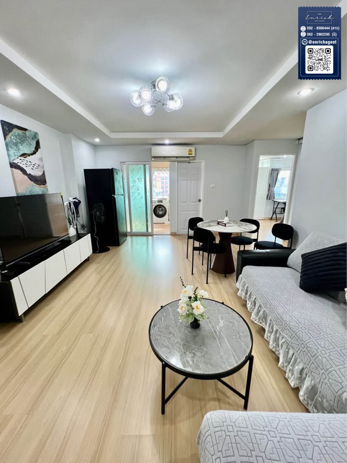 ให้เช่าคอนโดรัชดา ห้วยขวาง : 💙ให้เช่า Happy Condo Ratchada 18 ห้องใหม่ แต่งครบ MRT สุทธิสาร💙 092-8366444 ดาว // Line id : @enrichagent