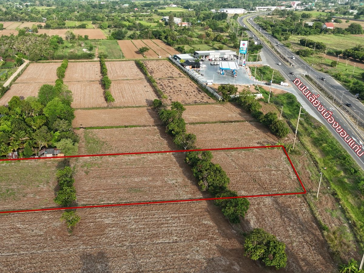 ขายที่ดินขอนแก่น : ขายที่ดิน ติดถนนเลี่ยงเมืองขอนแก่น ข้าง ปั๊ม ปตท. พุทธมณฑลอีสาน เนื้อที่ 3-1-82.6 ไร่