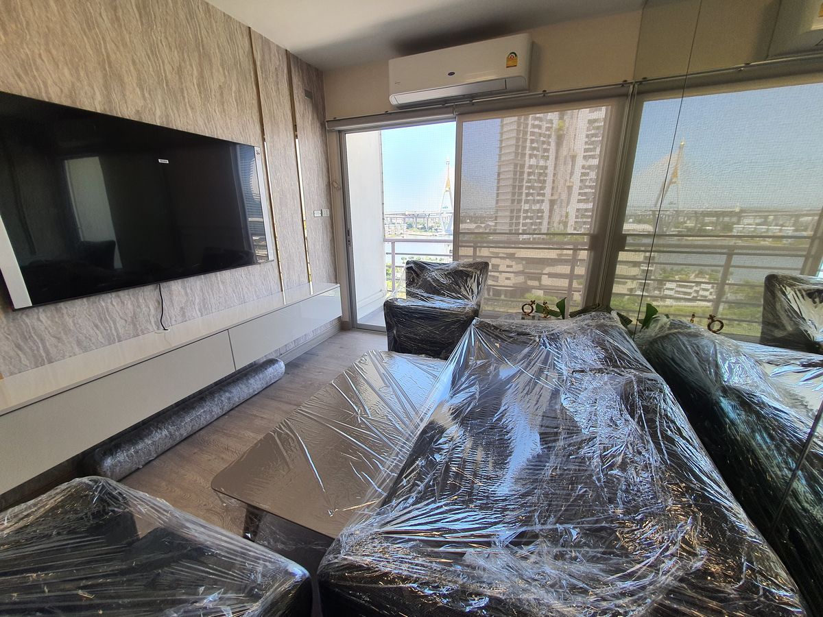 For RentCondoRama3 (Riverside),Satupadit : For rent, SV City, Rama 3, 100% new renovated room, complete with 2 bedrooms, 1 bathroom, 75 sqm.