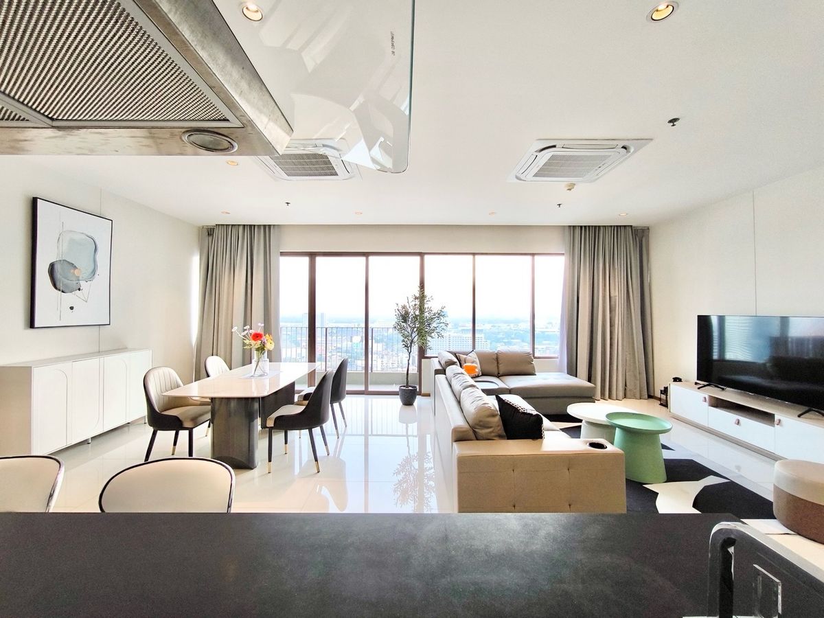 ขายคอนโดสุขุมวิท อโศก ทองหล่อ : For Sale : The Emporio Place 3Bed4 bath 161sqm high floor 20+ River view 35 MB 