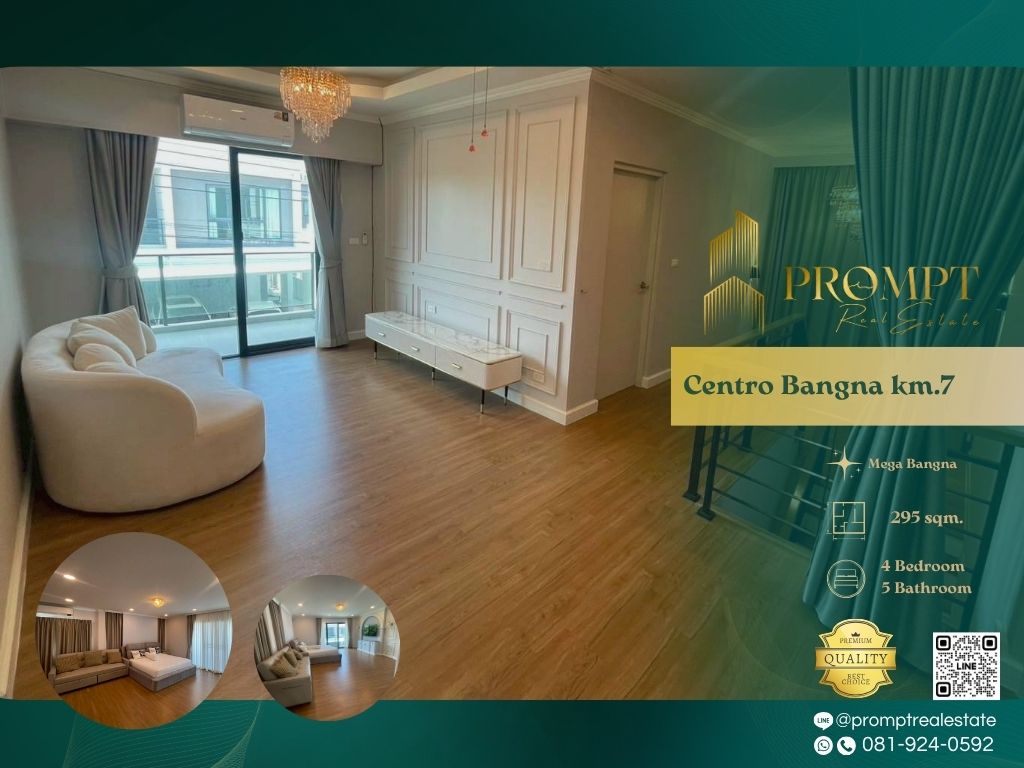 For RentHouseBangna, Bearing, Lasalle : CD03626 - Centro Bangna km.7 :  เซนโทร บางนา กม.7 - Mega Bangna, International School (SISB / TCIS / Concordian), Suvarnabhumi Airport