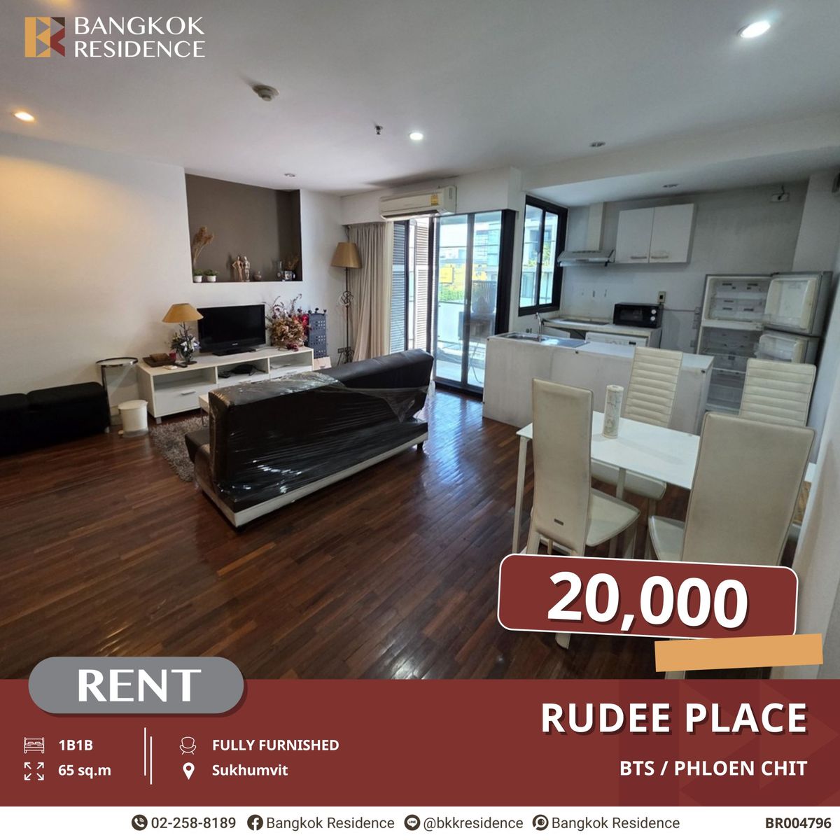 For RentCondoWitthayu, Chidlom, Langsuan, Ploenchit : Great Value! Rental at Rudee Place Near BTS Phloen Chit