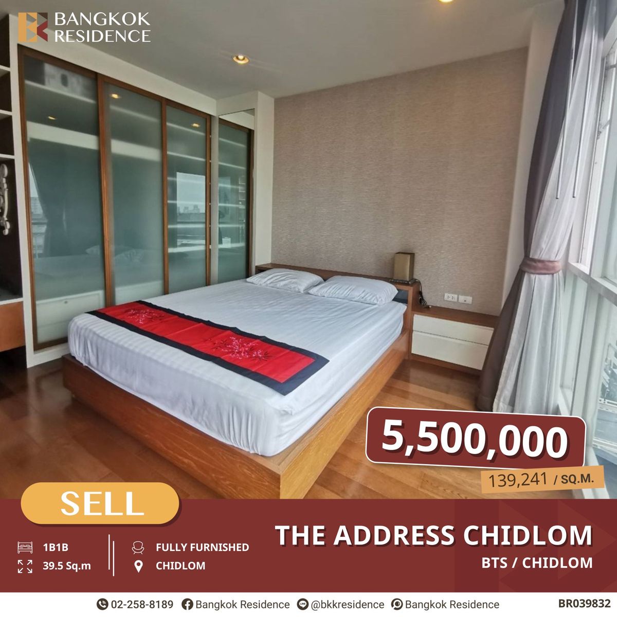 For SaleCondoWitthayu, Chidlom, Langsuan, Ploenchit :  Prime Location! The Address Chidlom Studio Priced Under Market Near BTS Chidlom 