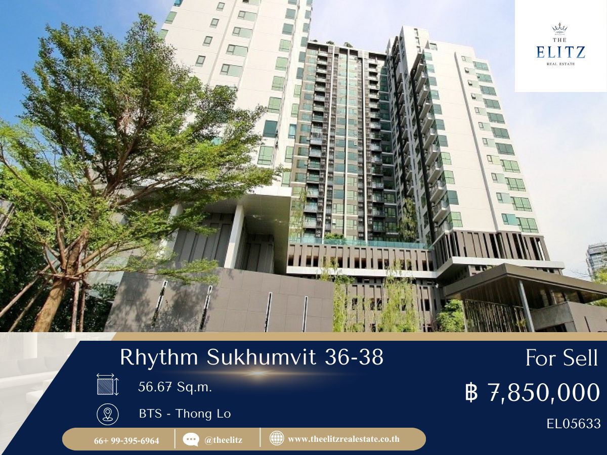 For SaleCondoSukhumvit, Asoke, Thonglor : ✨ Living in a style in the right location in the center of the city of Rhythm Sukhumvit 36-38, lower than the YIELD market price. Very good 💯