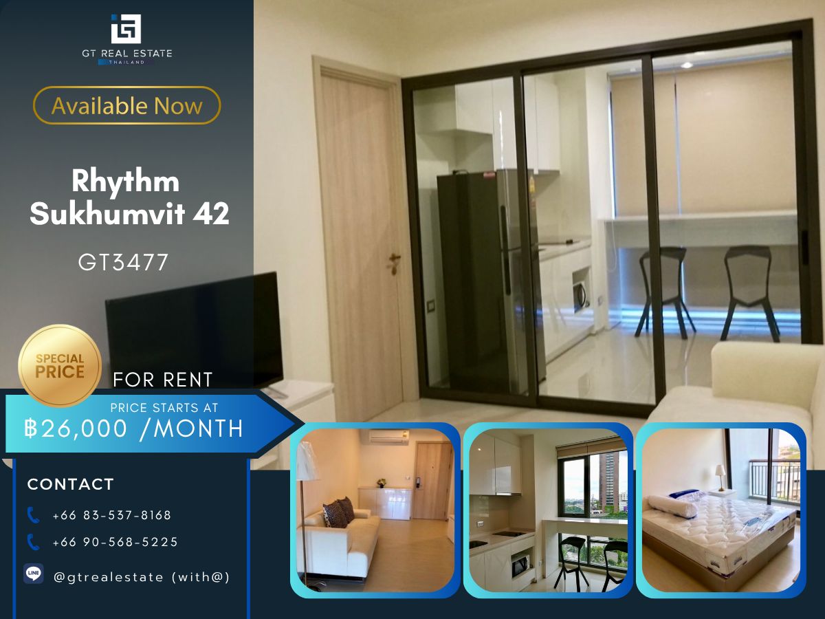 ให้เช่าคอนโดสุขุมวิท อโศก ทองหล่อ : Rhythm sukhumvit 42 ready to move in 