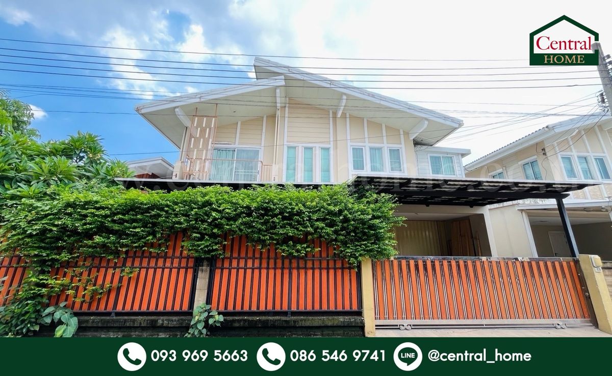 For SaleHouseSamut Prakan,Samrong : Detached house, Pruksa Purita, Bua Lotus, Bang Na Km. 5, Samut Prakan