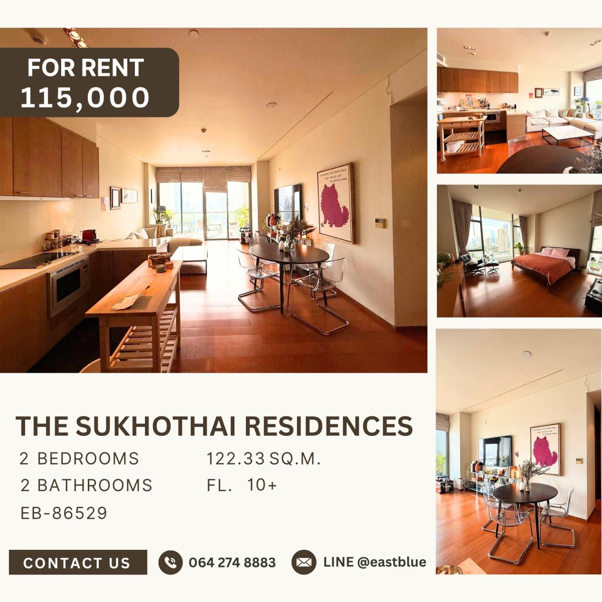 For RentCondoSathorn, Narathiwat : The Sukhothai Residences, 2 bed, 115000 per month