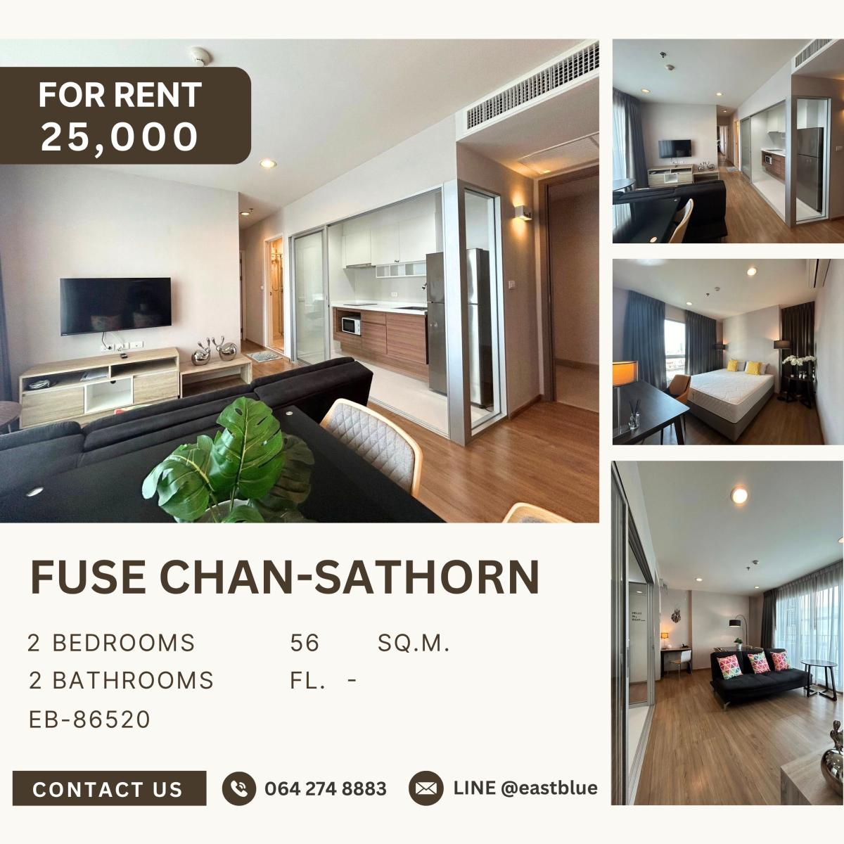 For RentCondoSathorn, Narathiwat : Fuse Chan-Sathorn, 2 bed, 25000 per month
