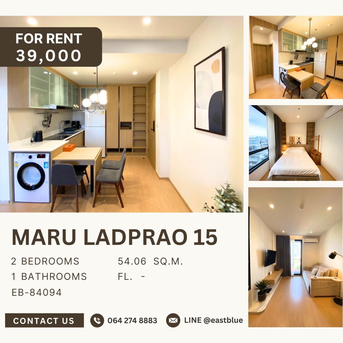 For RentCondoLadprao, Central Ladprao : Maru Ladprao 15, 2 bed, 39000 per month