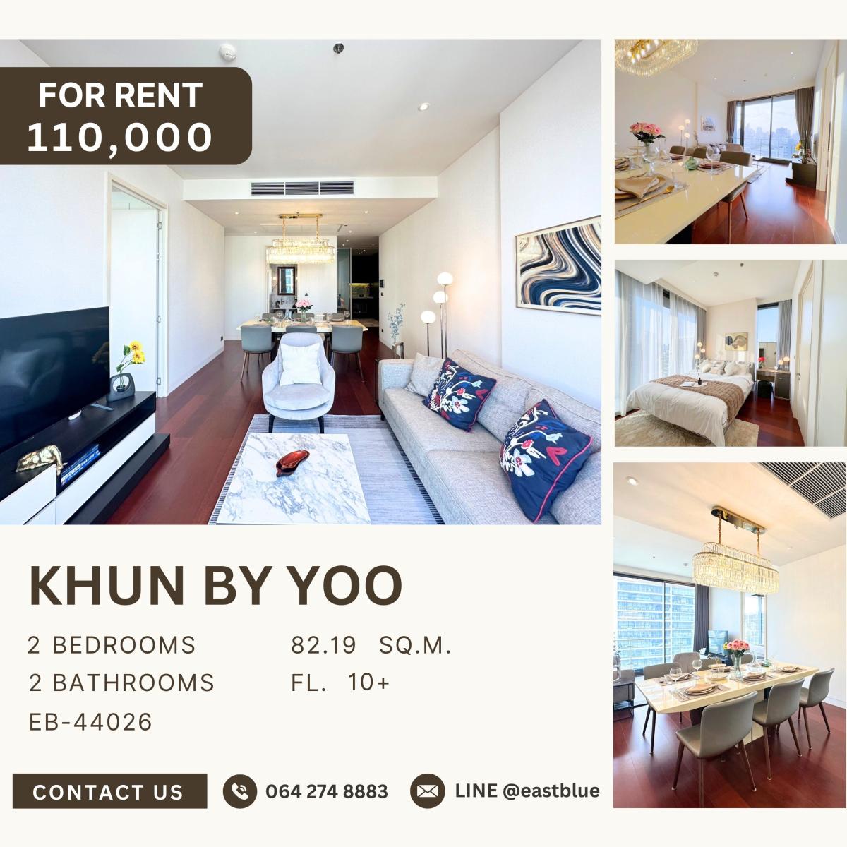 For RentCondoSukhumvit, Asoke, Thonglor : Khun by Yoo, 2 bed, 110000 per month