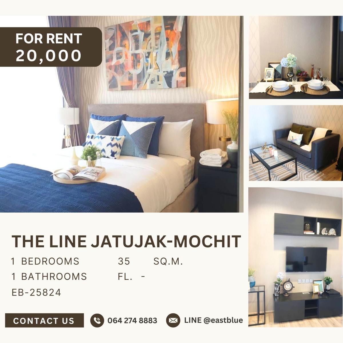ให้เช่าคอนโดสะพานควาย จตุจักร : The Line Jatujak-Mochit, 1 bed, 20000 per month