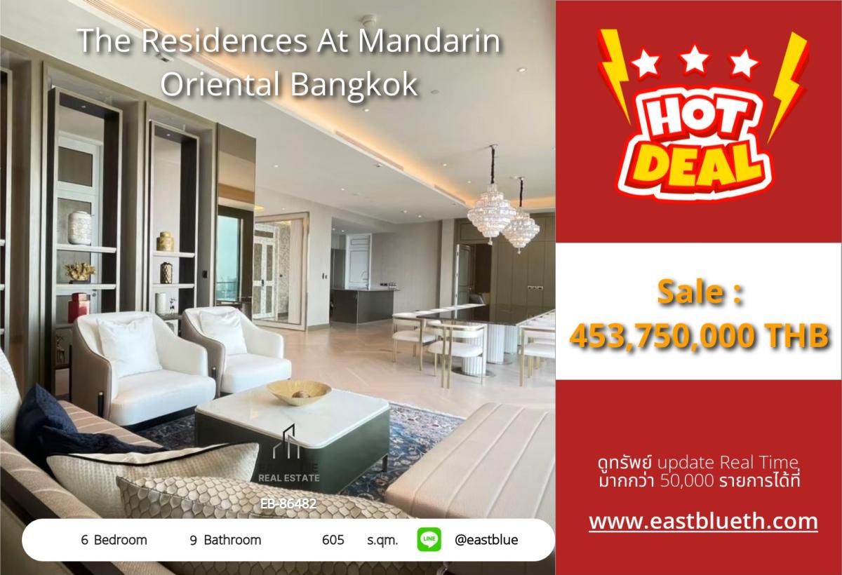 For SaleCondoWongwianyai, Charoennakor : 03/04/2026, Luxury condo with 6 bedrooms at The Residences At Mandarin Oriental
Chao Phraya River view, near BTS/MRT, with complete amenities! 0642748883