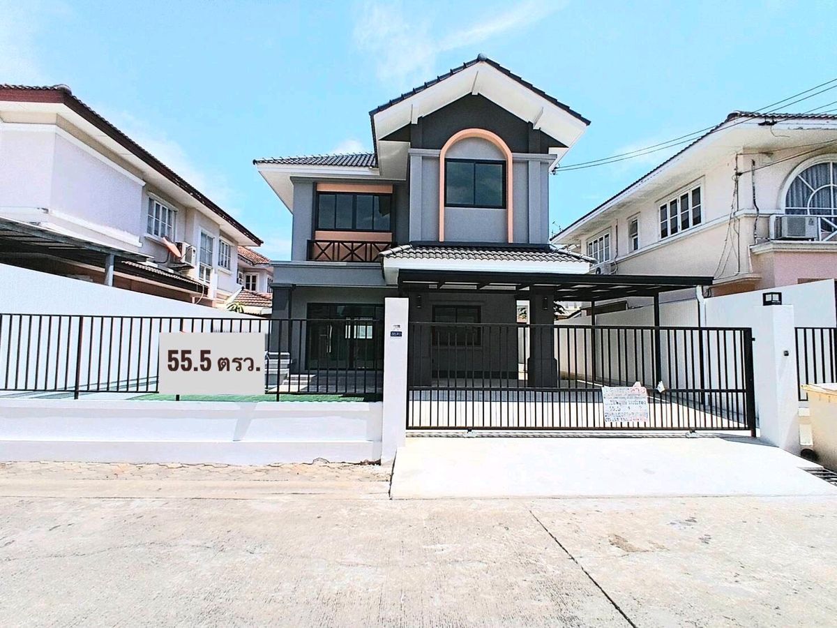 ขายบ้านนนทบุรี บางใหญ่ บางบัวทอง : บ้านแบรนด์ L&H บ้านดี ติดถนนใหญ่ ไกลัสถานีรถไฟฟ้า 
