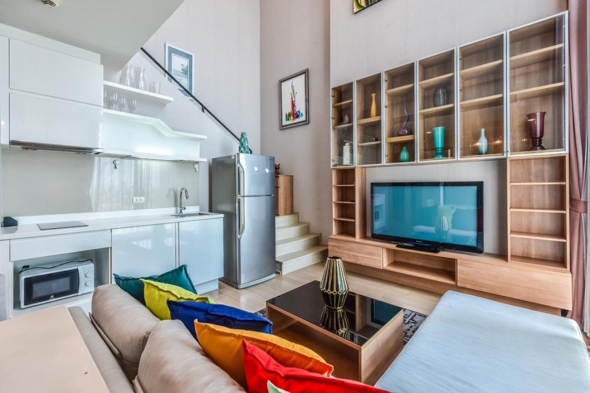 ขายคอนโดราชเทวี พญาไท : For Sale ขายคอนโด Pyne by Sansiri Duplex 80 sq.m 2/2 Bed ราคา 24 MB ชั้นสูง 18+