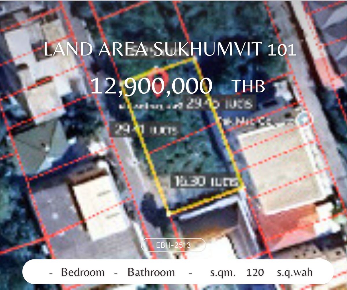 For SaleLandOnnut, Udomsuk : Land for sale - Punnawithi 120 SQ.WAH 12.9 MB.