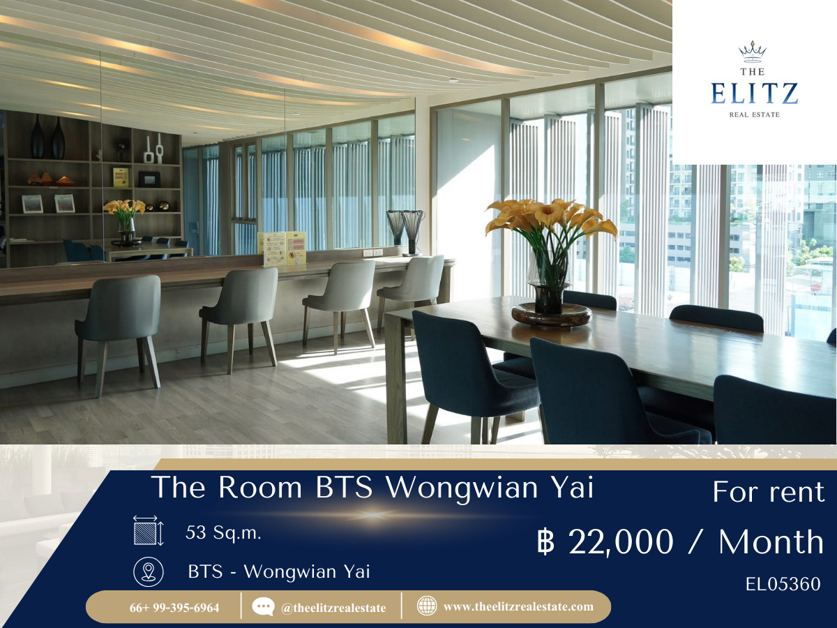 For RentCondoWongwianyai, Charoennakor : ✨ The Room BTS Wongwianyai, a luxury condo, touching the BTS near the city of Fer, full price. 💯