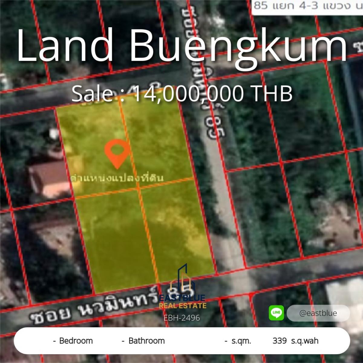 ขายที่ดินเกษตร นวมินทร์ ลาดปลาเค้า : Land for sale - Bueng Kum 339 SQ.WAH 14 MB.