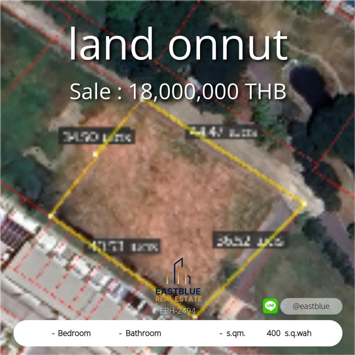 For SaleLandOnnut, Udomsuk : Land for sale - Onnut 400 SQ.WAH 18 MB.