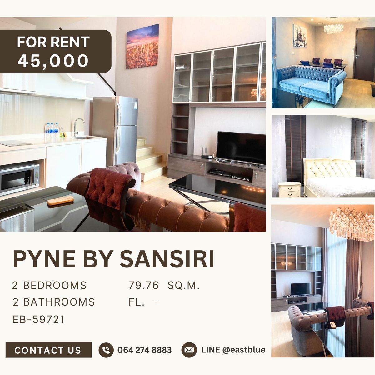 ให้เช่าคอนโดราชเทวี พญาไท : ให้เช่าด่วนโครงการ  Pyn by Sansiri 2 ห้องนอน ห้องกว้าง ห้องสวย 45,000 บาทเท่านั้น  ด่วนๆค่ะ 