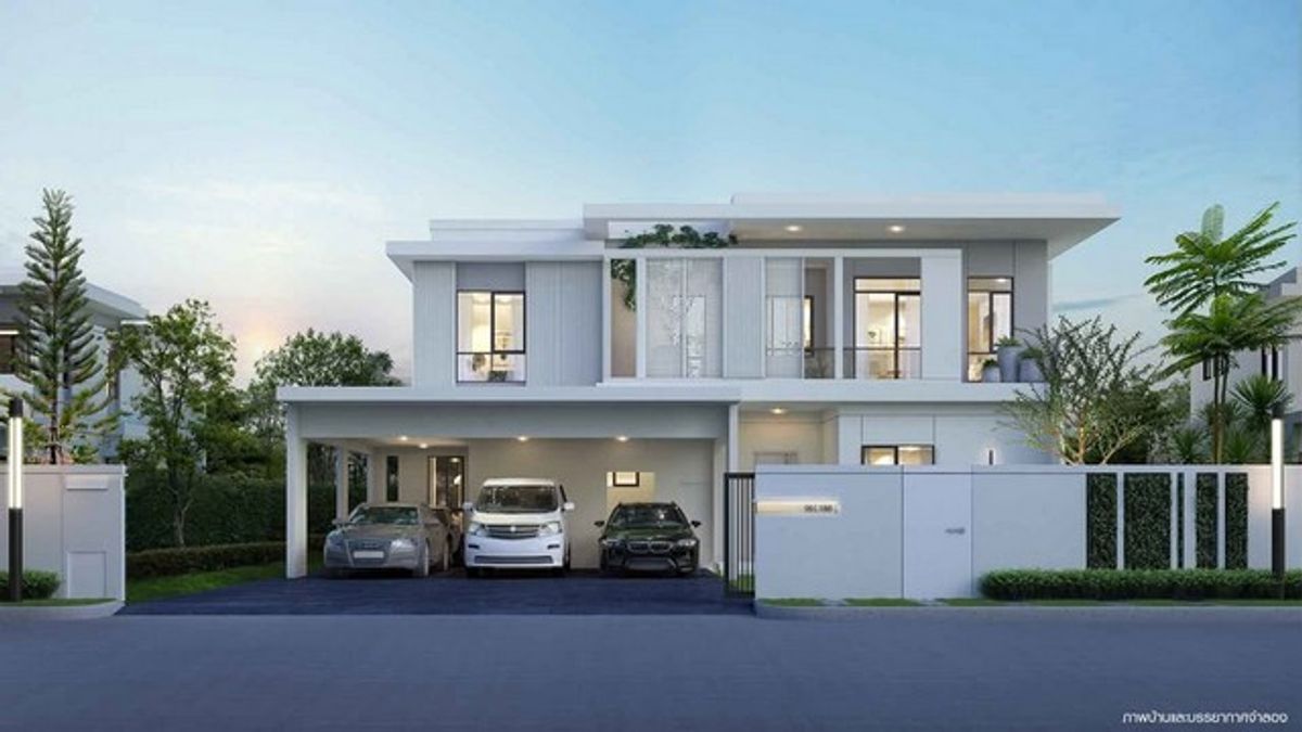 For RentHouseSamut Prakan,Samrong : HR2508 Rent a single house, beautiful decoration, Manthana Bangna, Km. 15, near Suvarnabhumi Airport.